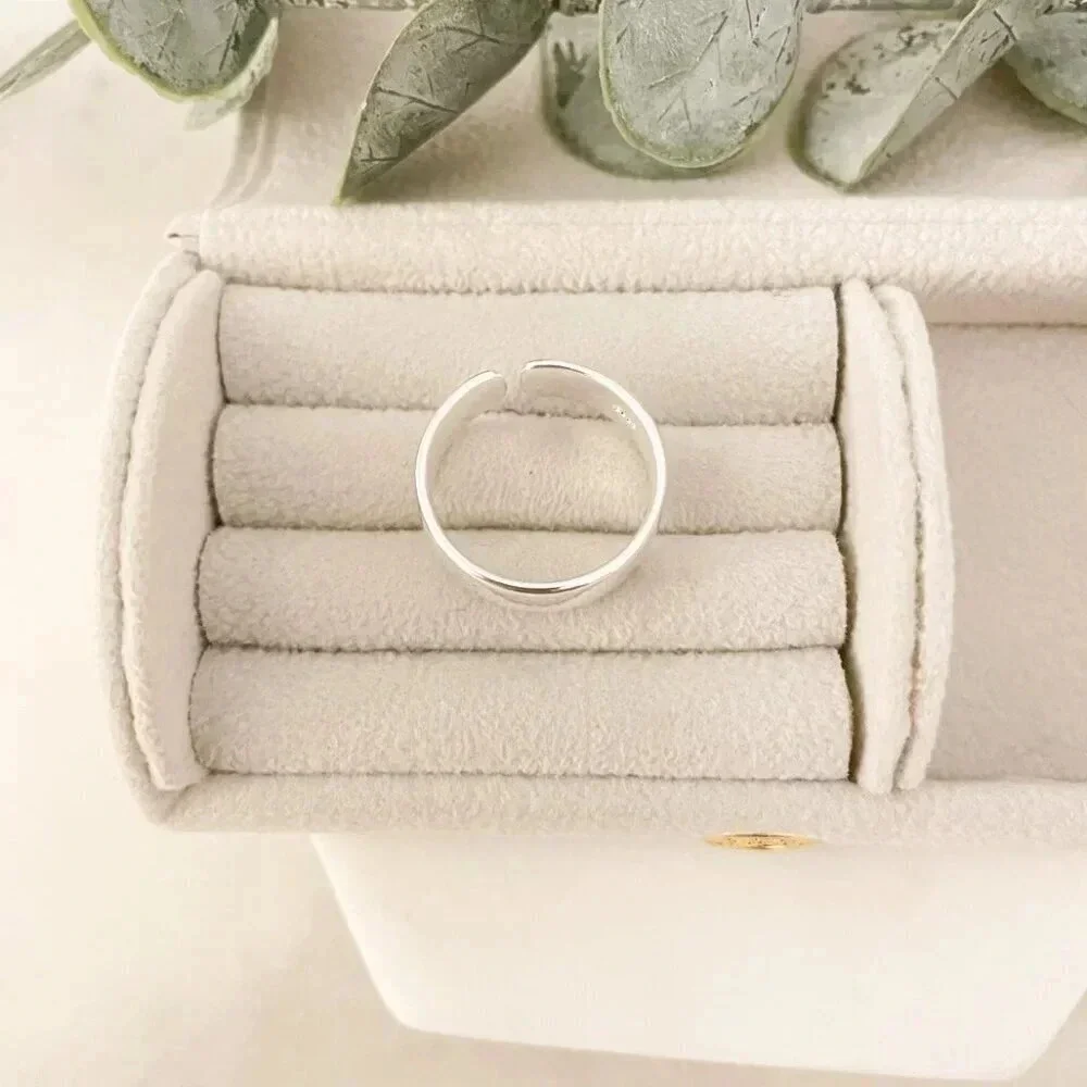 925 Sterling Silver Ring Band Minimalist Ring Dainty Ring Adjustable Open Ring